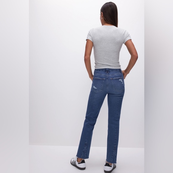 Good American Women's Blue Denim Good Curve Straight Jeans Indigo 461 size 4/27 - Picture 11 of 11